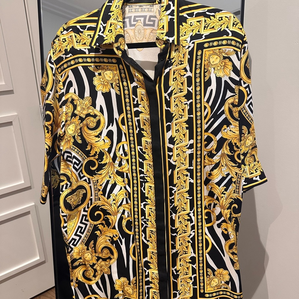 Versace silk shirt dress mini